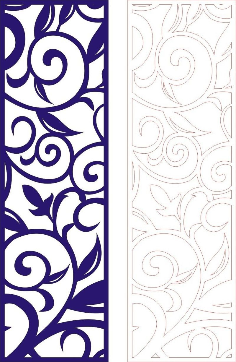 طرح برش پارتیشن توری گلدار ایوان مناسب برای استفاده در دستگاه های cnc چوب و cnc لیزر - cutout partition lace floral porch template dxf file