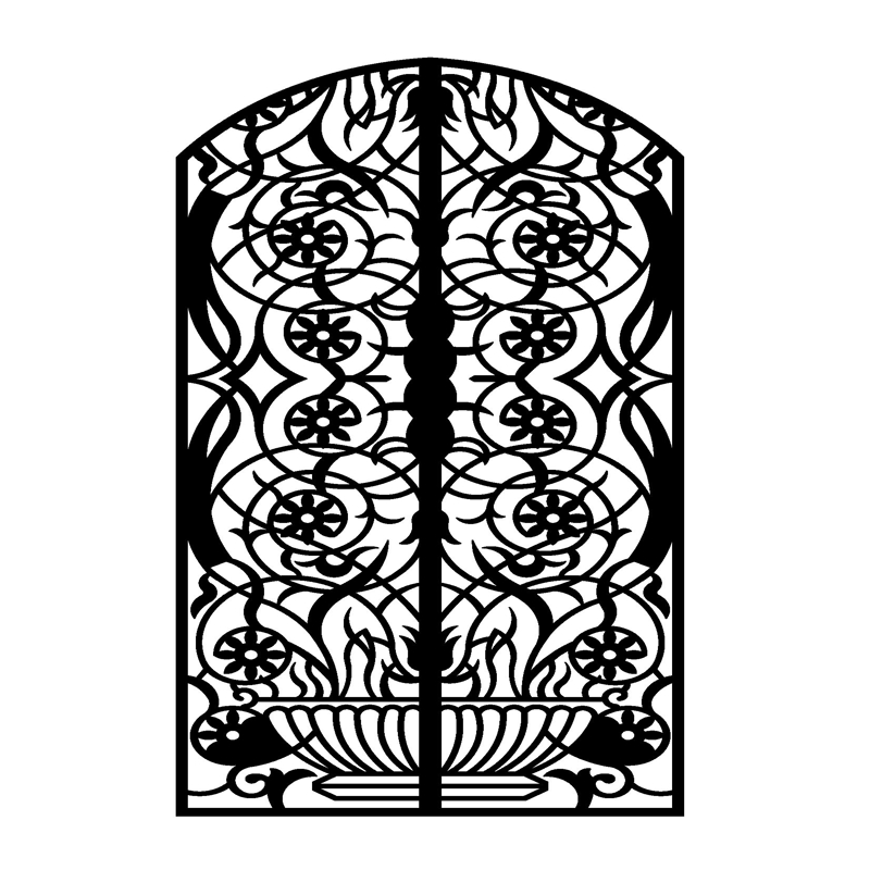 طرح درب فولادی ۳ میلی‌متری مناسب برای استفاده در دستگاه های cnc چوب و cnc لیزر - laser cut door 3mm steel dxf file