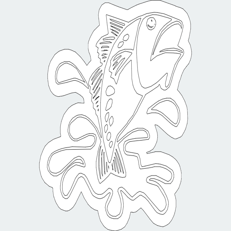 طرح پاشش ماهی مناسب برای استفاده در دستگاه های cnc چوب و cnc لیزر - fish splash dxf file