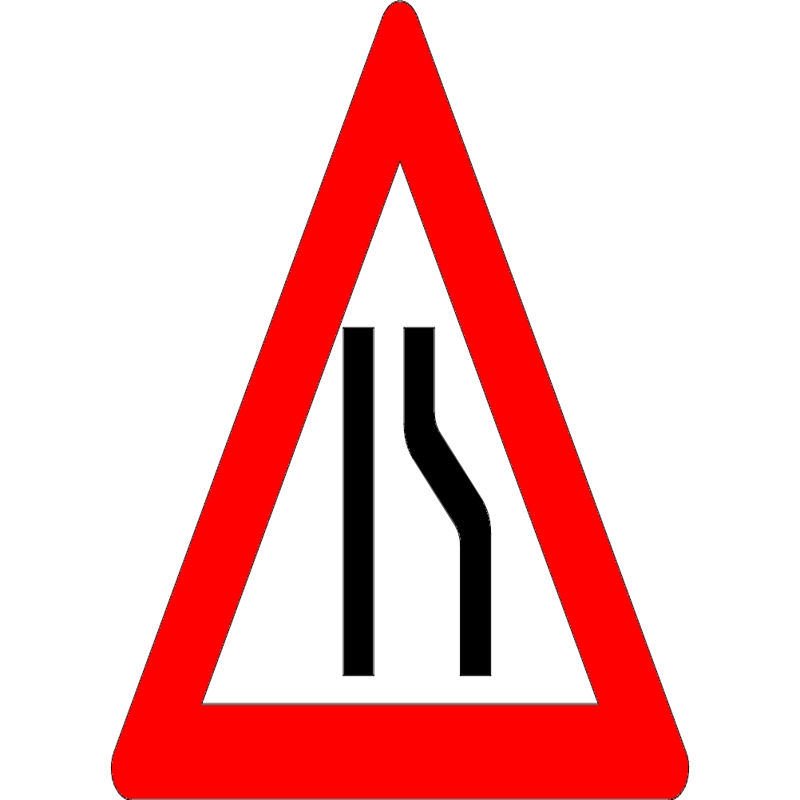 طرح تابلوی باریک جاده در سمت راست، مناسب برای استفاده در دستگاه های cnc چوب و cnc لیزر - road narrow sign on the right dxf file