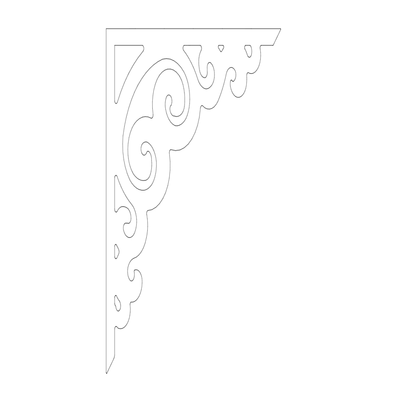 طرح تزیین گوشه مناسب برای استفاده در دستگاه های cnc چوب و cnc لیزر - corner decoration dxf file
