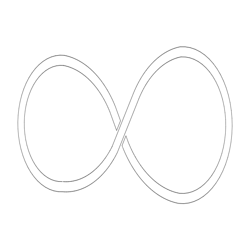 طرح نماد بی‌نهایت مناسب برای استفاده در دستگاه های cnc چوب و cnc لیزر - infinity symbol dxf file