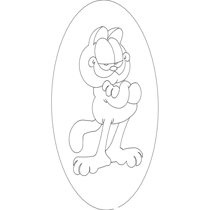 طرح گارفیلد مناسب برای استفاده در دستگاه های cnc چوب و cnc لیزر - garfield dxf file