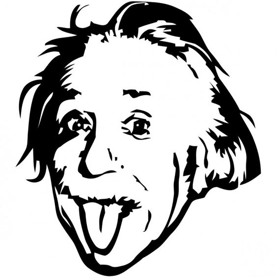 طرح استنسیل میم نابغه آلبرت انیشتین مناسب برای استفاده در دستگاه های cnc چوب و cnc لیزر - albert einstein genius meme stencil dxf file