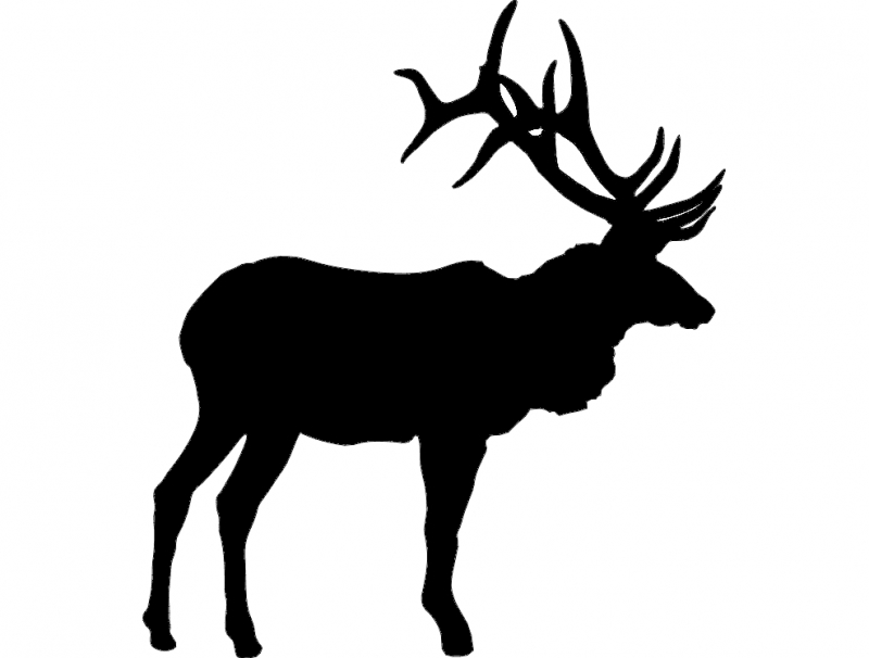 طرح گوزن نر بزرگ مناسب برای استفاده در دستگاه های cnc چوب و cnc لیزر - large bull elk dxf file
