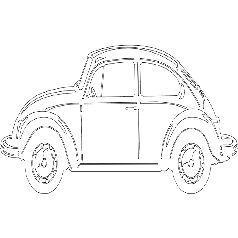 طرح باگ فولکس واگن مناسب برای استفاده در دستگاه های cnc چوب و cnc لیزر - vw bug dxf file