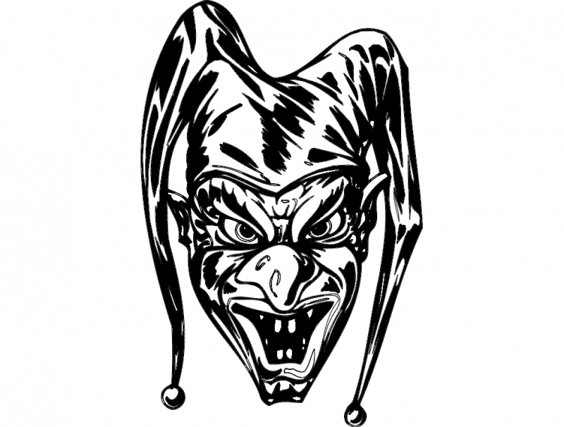 طرح دلقک ترسناک 006 مناسب برای استفاده در دستگاه های cnc چوب و cnc لیزر - scary clown 006 dxf file