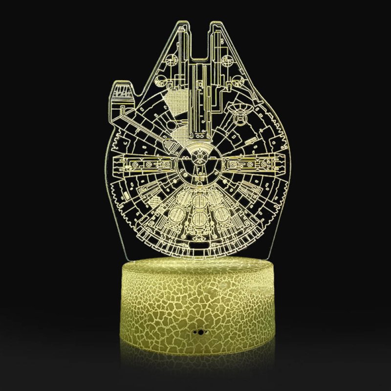 طرح چراغ قوه سه بعدی طرح شاهین هزاره مناسب برای استفاده در دستگاه های cnc چوب و cnc لیزر - laser cut millennium falcon 3d illusion lamp dxf file