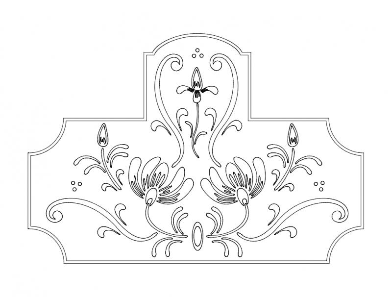طرح گل مناسب برای استفاده در دستگاه های cnc چوب و cnc لیزر - floral design dxf file