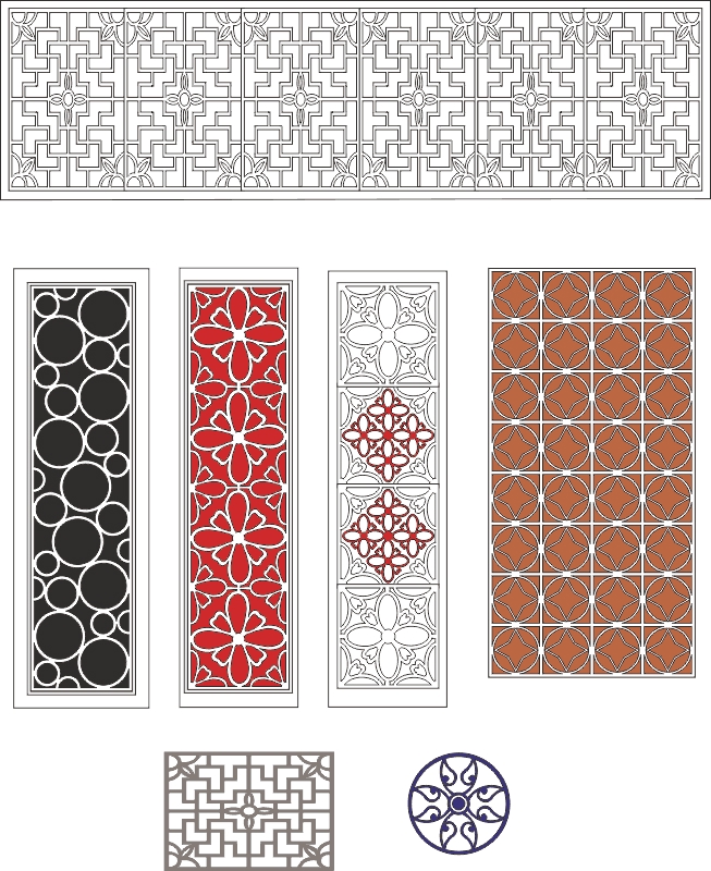 طرح مجموعه طرح های مشبک مناسب برای استفاده در دستگاه های cnc چوب و cnc لیزر - lattice design collection cdr file
