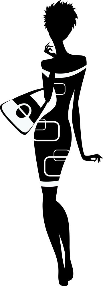 طرح فایل وکتور سیلوئت زن شیک پوش مناسب برای استفاده در دستگاه های cnc چوب و cnc لیزر - classy woman silhouette vector cdr file