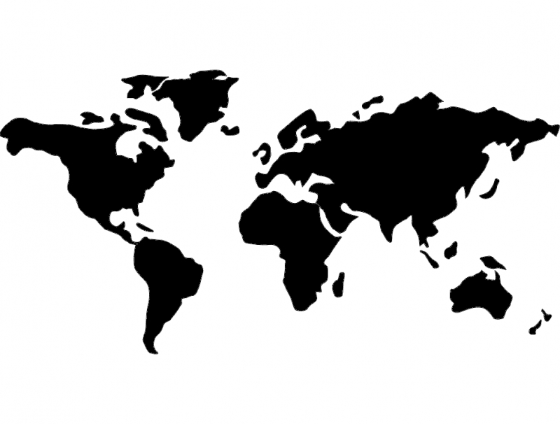 طرح نقشه جهان موندو مناسب برای استفاده در دستگاه های cnc چوب و cnc لیزر - mundo world map dxf file