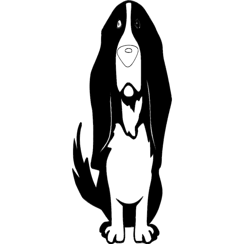 طرح سگ باست هاوند مناسب برای استفاده در دستگاه های cnc چوب و cnc لیزر - basset hound dxf file