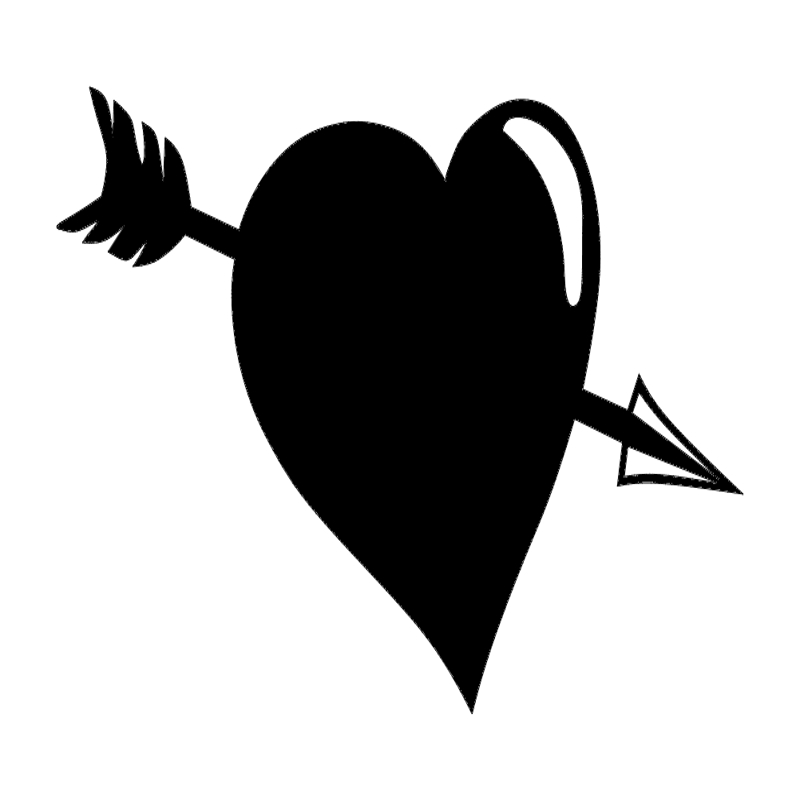 طرح با طرح فلش قلب مناسب برای استفاده در دستگاه های cnc چوب و cnc لیزر - arrow heart dxf file