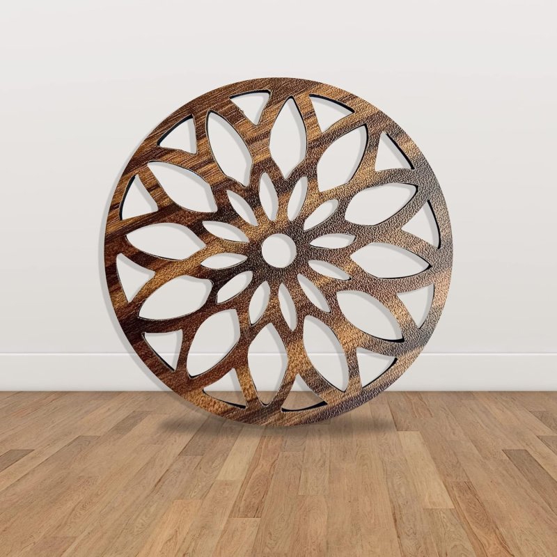 طرح زیرلیوانی چای گرد مناسب برای استفاده در دستگاه های cnc چوب و cnc لیزر - laser cut round tea coaster