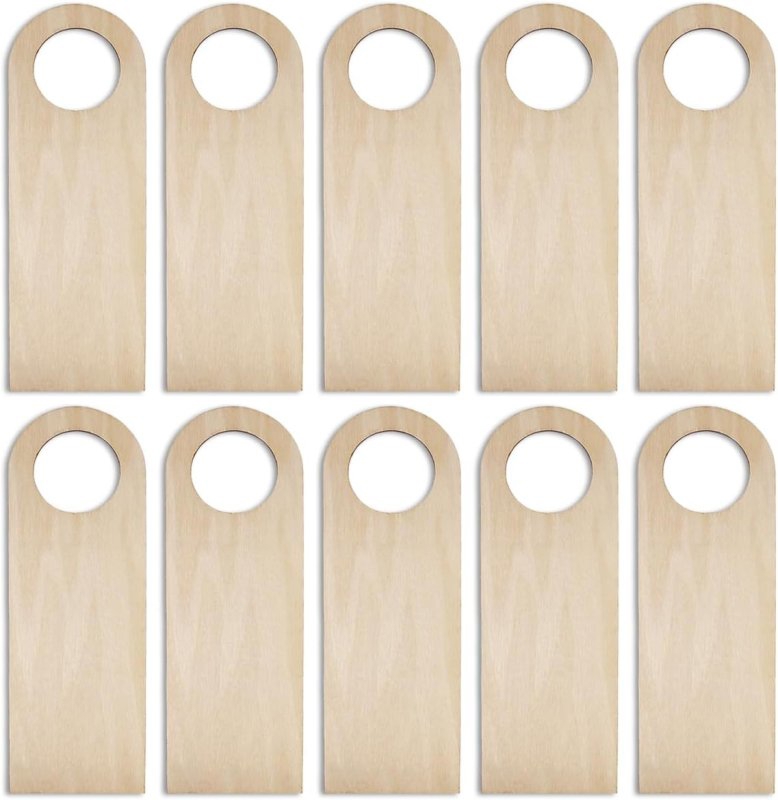 طرح آویز دستگیره درب چوبی ناتمام مناسب برای استفاده در دستگاه های cnc چوب و cnc لیزر - laser cut wooden door knob hanger unfinished