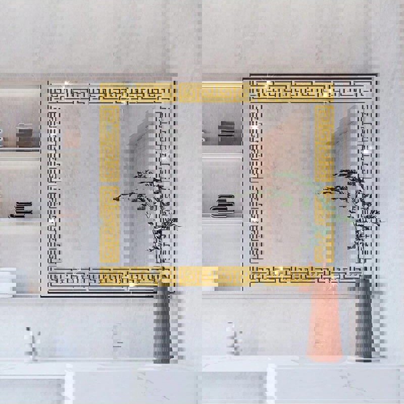 طرح الگوی کلید یونانی هندسی برای هنر دکوراسیون منزل مناسب برای استفاده در دستگاه های cnc چوب و cnc لیزر - laser cut geometric greek key pattern for home decor art