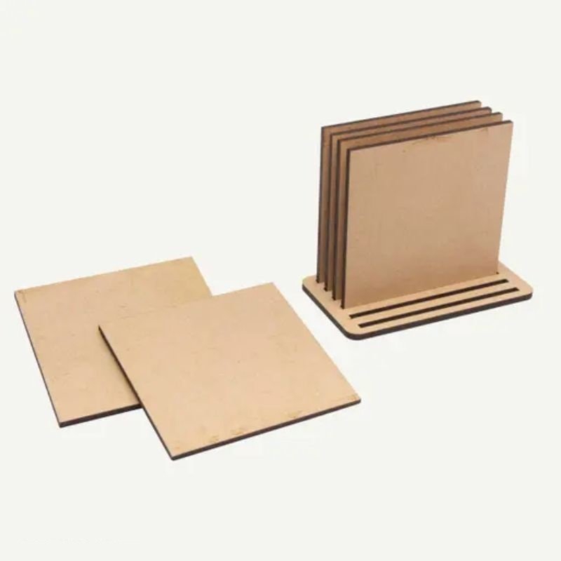 طرح زیرلیوانی چای مربعی ساده مناسب برای استفاده در دستگاه های cnc چوب و cnc لیزر - laser cut square plain tea coaster