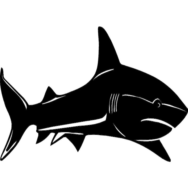 طرح شبح کوسه مناسب برای استفاده در دستگاه های cnc چوب و cnc لیزر - shark silhouette dxf file