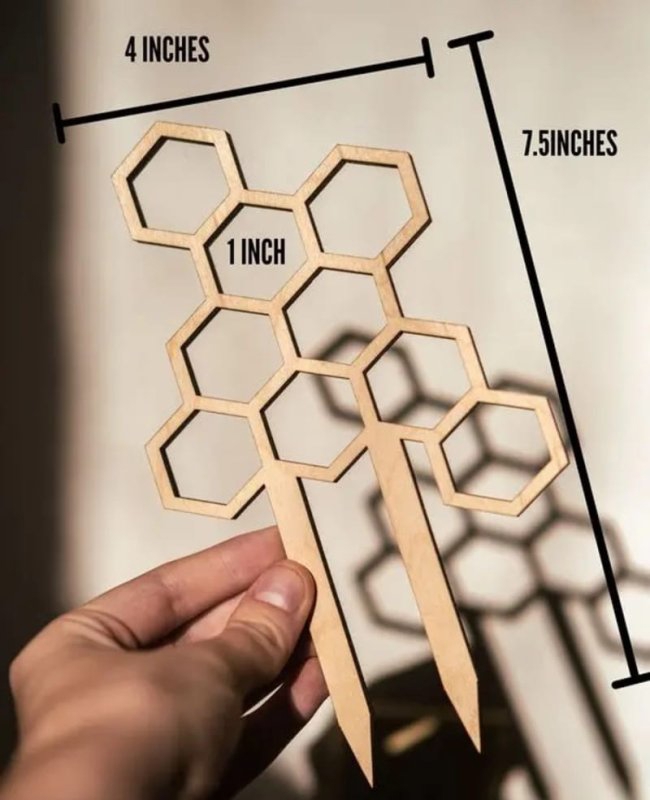 طرح داربست گیاهی کوچک لانه زنبوری مناسب برای استفاده در دستگاه های cnc چوب و cnc لیزر - laser cut honeycomb small plant trellis