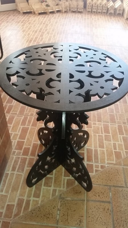 طرح میز گرد چوبی مناسب برای استفاده در دستگاه های cnc چوب و cnc لیزر - wooden round table dxf file
