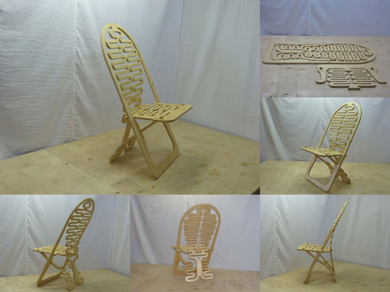 طرح صندلی تخته سه لایی فانتزی مناسب برای استفاده در دستگاه های cnc چوب و cnc لیزر - fancy plywood chair dxf file