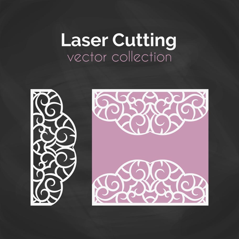 طرح فایل وکتور کارت دعوت با پسوندهای eps و ai مناسب برای استفاده در دستگاه های cnc چوب و cnc لیزر - laser cut invitation card vector eps file