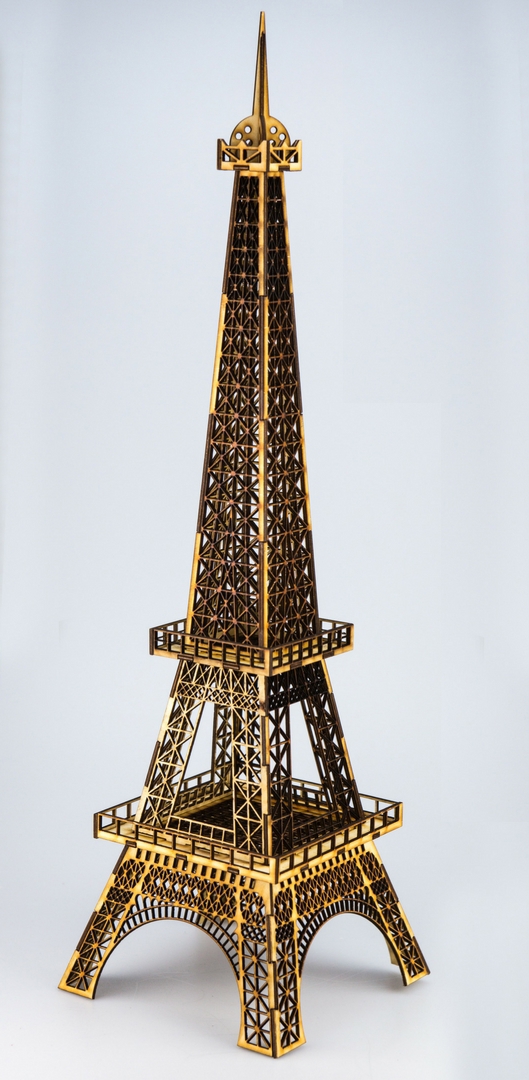 طرح برج ایفت تخته سه لا 3 میلی متری مناسب برای استفاده در دستگاه های cnc چوب و cnc لیزر - laser cut eiffet tower 3mm plywood cdr file