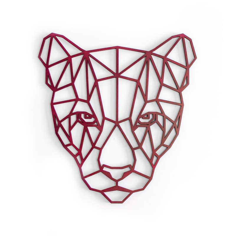 طرح هنری دیواری چند ضلعی پوما مناسب برای استفاده در دستگاه های cnc چوب و cnc لیزر - laser cut puma polygonal wall art cdr file