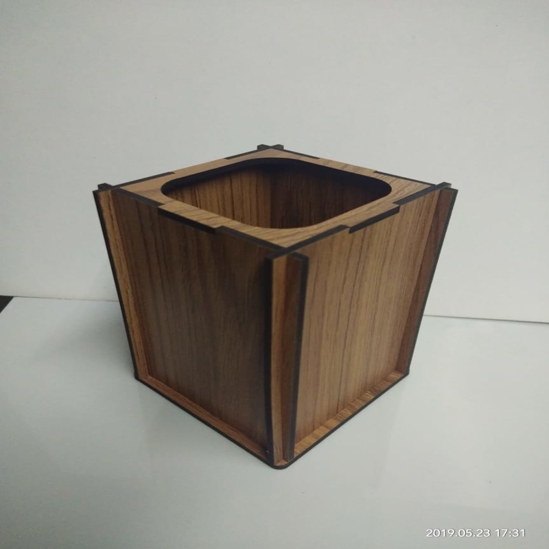طرح جا خودکاری چوبی برای میز تحریر مناسب برای استفاده در دستگاه های cnc چوب و cnc لیزر - laser cut wood pen holder for desk cdr file
