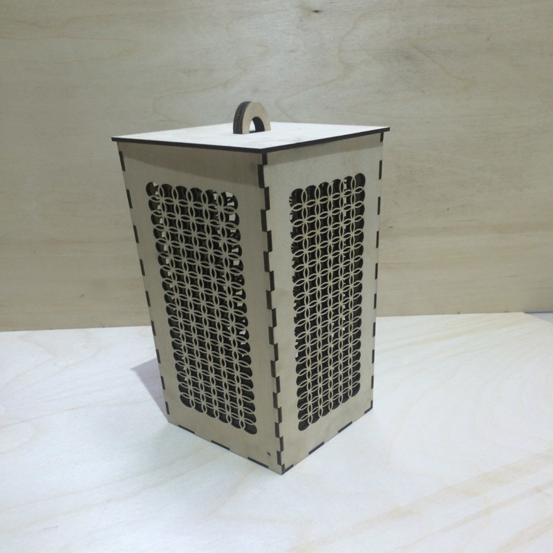 طرح چراغ خواب چوبی جعبه ای مناسب برای استفاده در دستگاه های cnc چوب و cnc لیزر - laser cut wooden night light box lamp cdr file