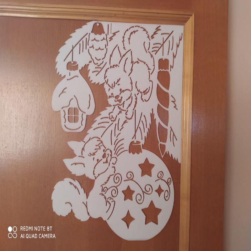 طرح سنجاب کریسمس مناسب برای استفاده در دستگاه های cnc چوب و cnc لیزر - laser cut squirrel christmas decoration cdr file