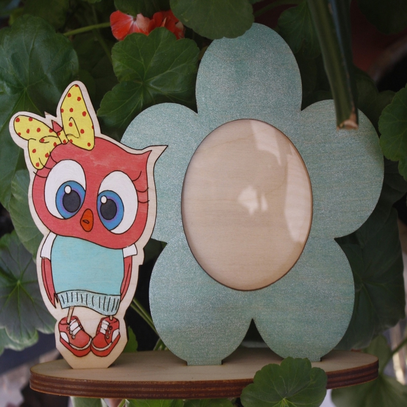 طرح قاب عکس جغد مناسب برای استفاده در دستگاه های cnc چوب و cnc لیزر - laser cut owl photo frame cdr file