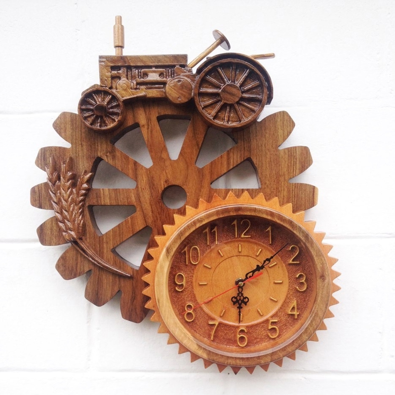 طرح ساعت دیواری چوبی مناسب برای استفاده در دستگاه های cnc چوب و cnc لیزر - wooden wall clock stl file