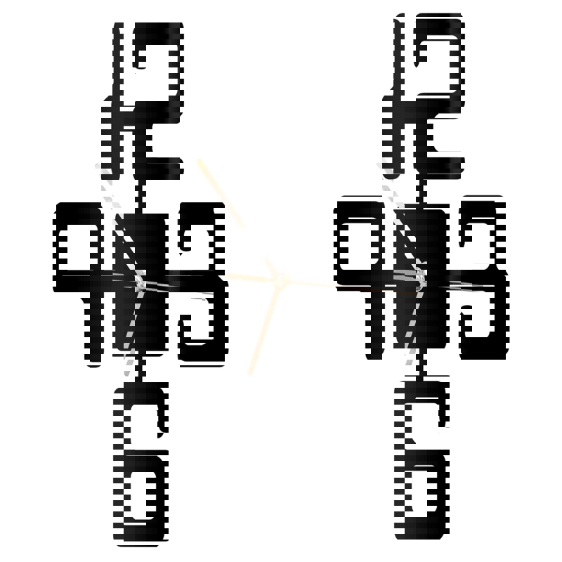 طرح ساعت دیواری مدرن اعداد بزرگ مناسب برای استفاده در دستگاه های cnc چوب و cnc لیزر - laser cut large numbers modern wall clock cdr file