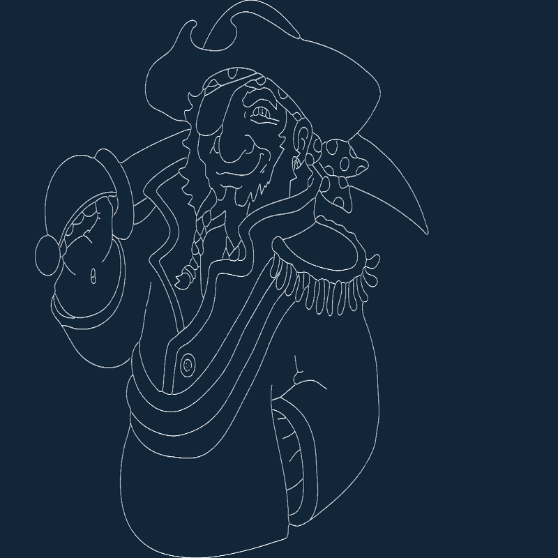 طرح جولی راجر مناسب برای استفاده در دستگاه های cnc چوب و cnc لیزر - jolly roger dxf file