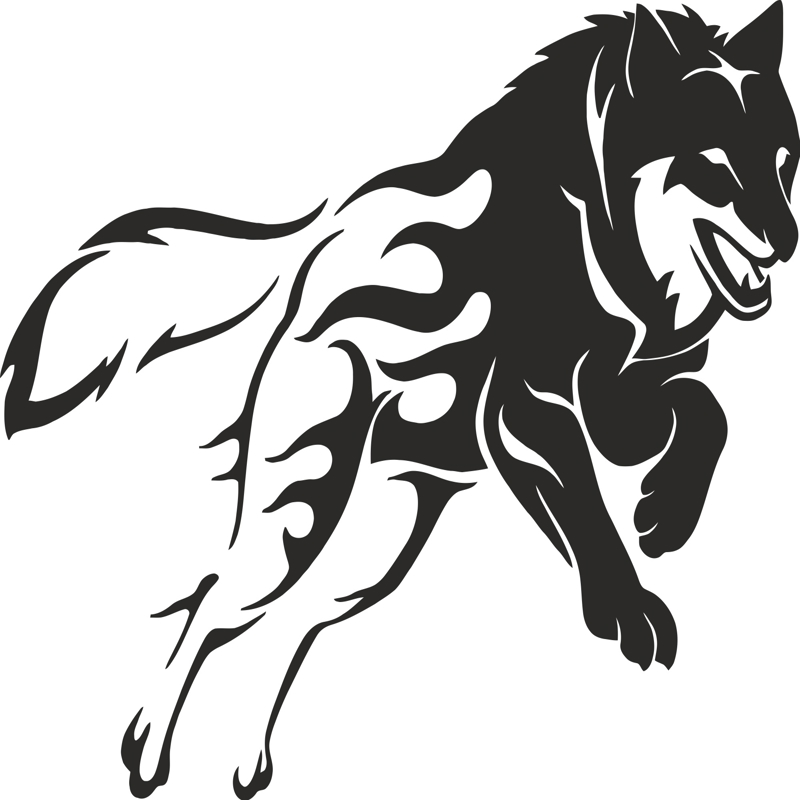 طرح استنسیل گرگ مناسب برای استفاده در دستگاه های cnc چوب و cnc لیزر - wolf stencil cdr file