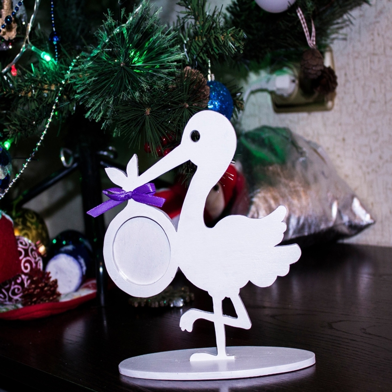 طرح قاب عکس لک لک برای عکس کودک مناسب برای استفاده در دستگاه های cnc چوب و cnc لیزر - laser cut stork picture frame for baby photo cdr file