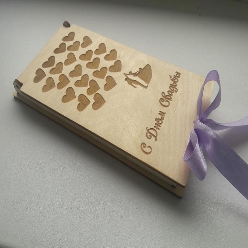 طرح جعبه کادو با روبان برای بستن آن، مناسب برای استفاده در دستگاه های cnc چوب و cnc لیزر - laser cut gift box with ribbon closure template cdr file