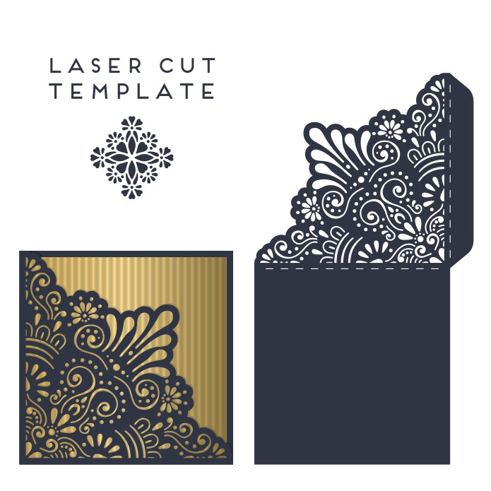 طرح کارت دعوت عروسی مناسب برای استفاده در دستگاه های cnc چوب و cnc لیزر - laser cut wedding invitation card template cdr file