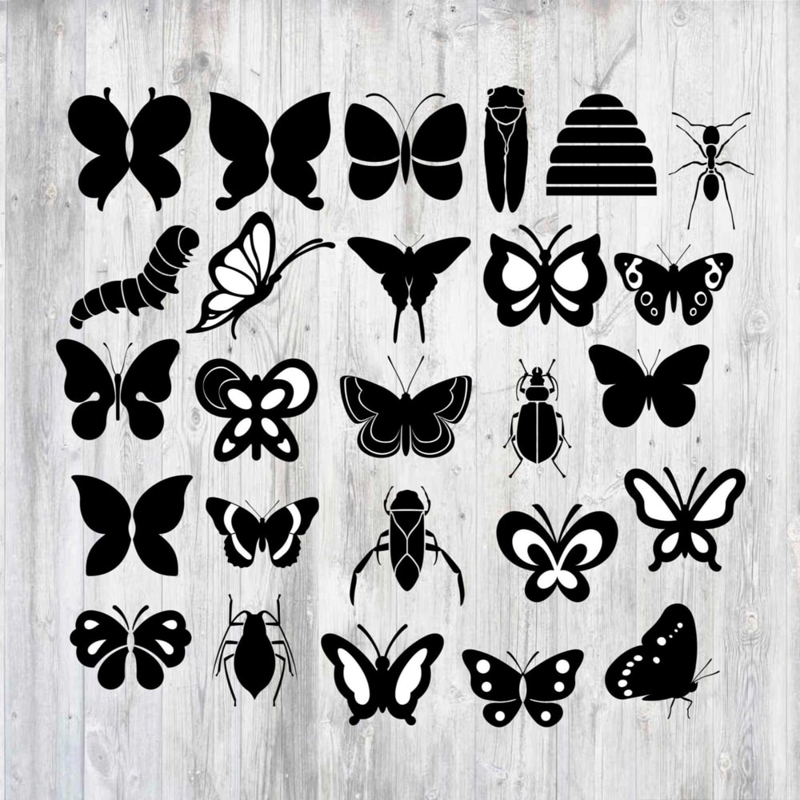 طرح حکاکی و پروانه و حشرات مناسب برای استفاده در دستگاه های cnc چوب و cnc لیزر - laser cut engrave butterfly bugs insects cdr file