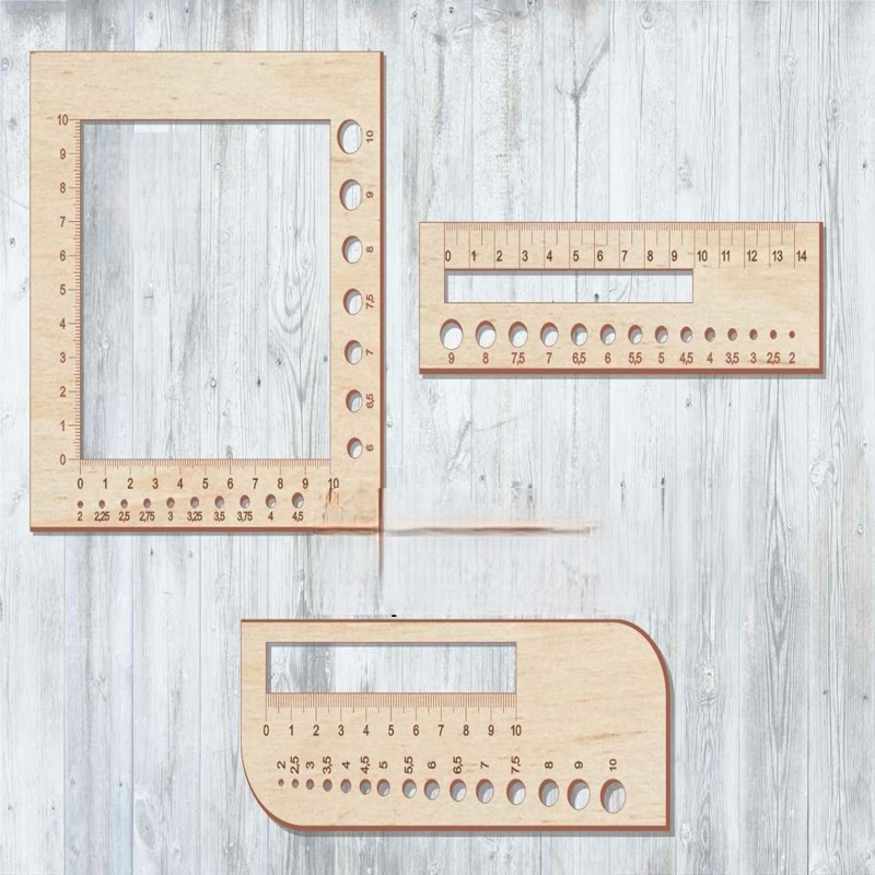 طرح متر و خط کش بافتنی مناسب برای استفاده در دستگاه های cnc چوب و cnc لیزر - laser cut knitting gauge ruler cdr file