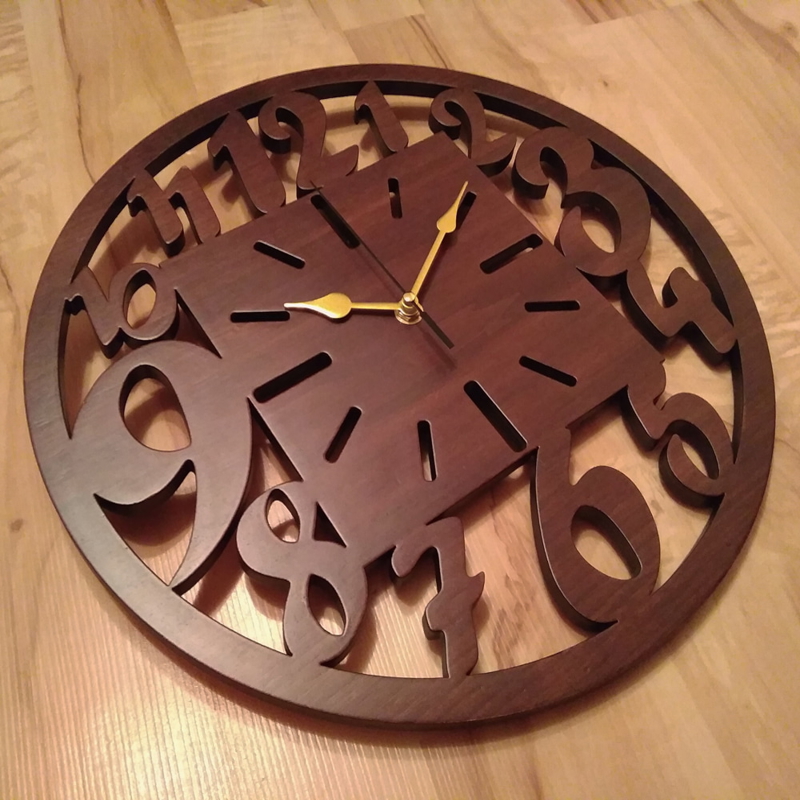 طرح ساعت دیواری چوبی منحصر به فرد مناسب برای استفاده در دستگاه های cnc چوب و cnc لیزر - laser cut unique wooden wall clock cdr file