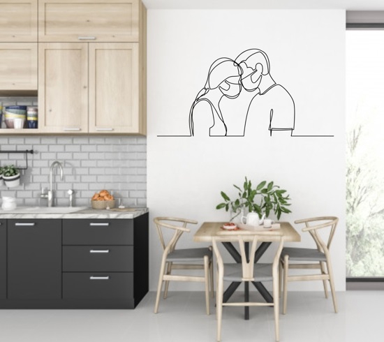 طرح ولنتاین با ماسک برای زوج ها مناسب برای استفاده در دستگاه های cnc چوب و cnc لیزر - laser cut valentine wall art couple in masks cdr file