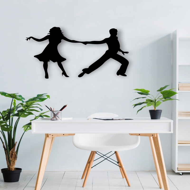 طرح دیوار زوج در حال رقص مناسب برای استفاده در دستگاه های cnc چوب و cnc لیزر - laser cut dancing couple wall art cdr file