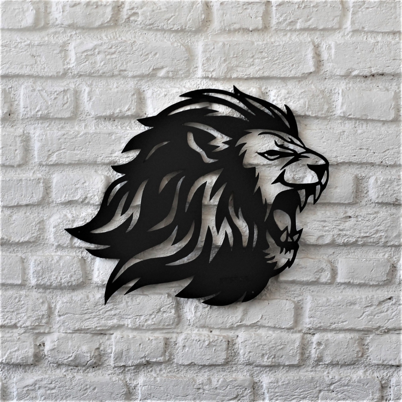 طرح شیر برای دیوار مناسب برای استفاده در دستگاه های cnc چوب و cnc لیزر - laser cut lion wall decor dxf file