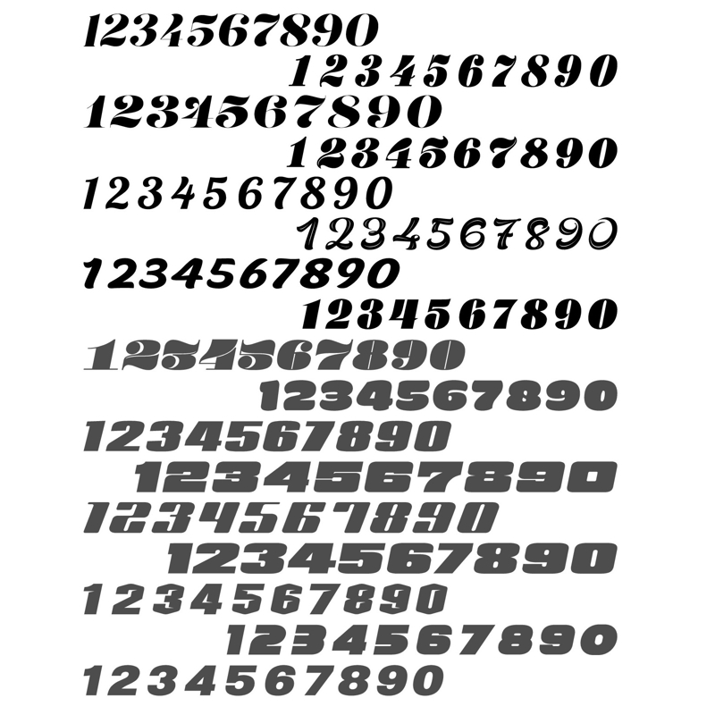طرح و حکاکی اعداد شیک مناسب برای استفاده در دستگاه های cnc چوب و cnc لیزر - laser cut engrave stylish numbers collection cdr file