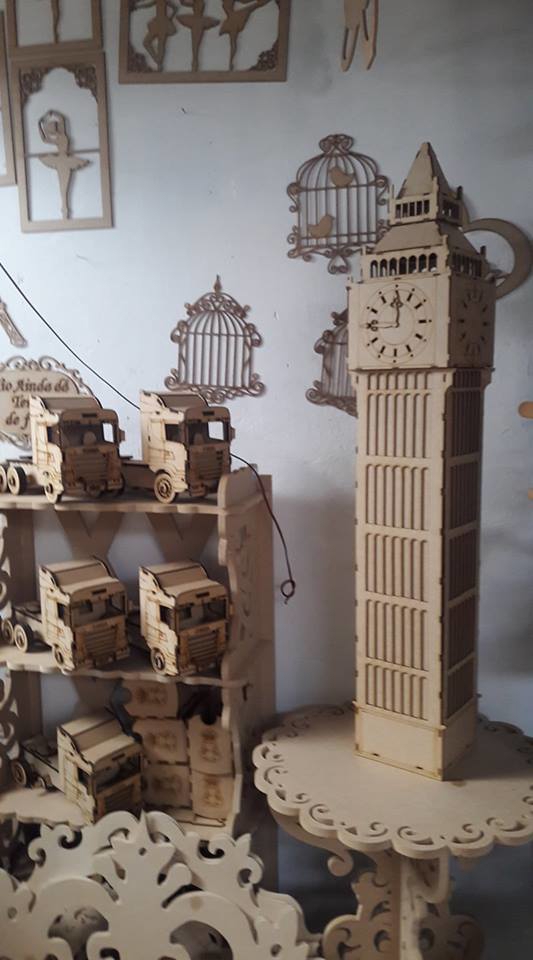 طرح مدل چوبی بیگ بن مناسب برای استفاده در دستگاه های cnc چوب و cnc لیزر - laser cut big ben wooden model 3d puzzle dxf file