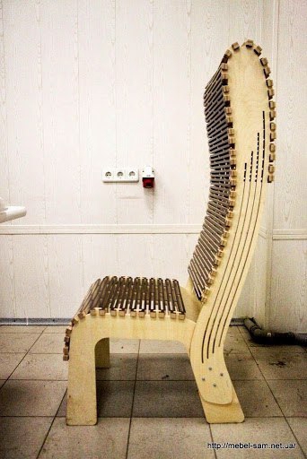 طرح صندلی راحتی با لولا مناسب برای استفاده در دستگاه های cnc چوب و cnc لیزر - living hinge chair dxf file