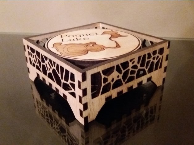 طرح جای لیوان ورونوی مناسب برای استفاده در دستگاه های cnc چوب و cnc لیزر - laser cut voronoi coaster holder template svg file